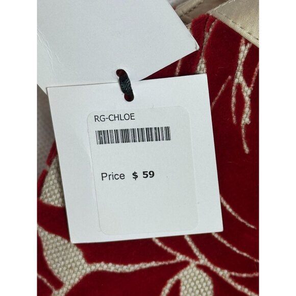 1154 Lill Studio Red & Beige Floral Chloe Handbag - Picture 5 of 9